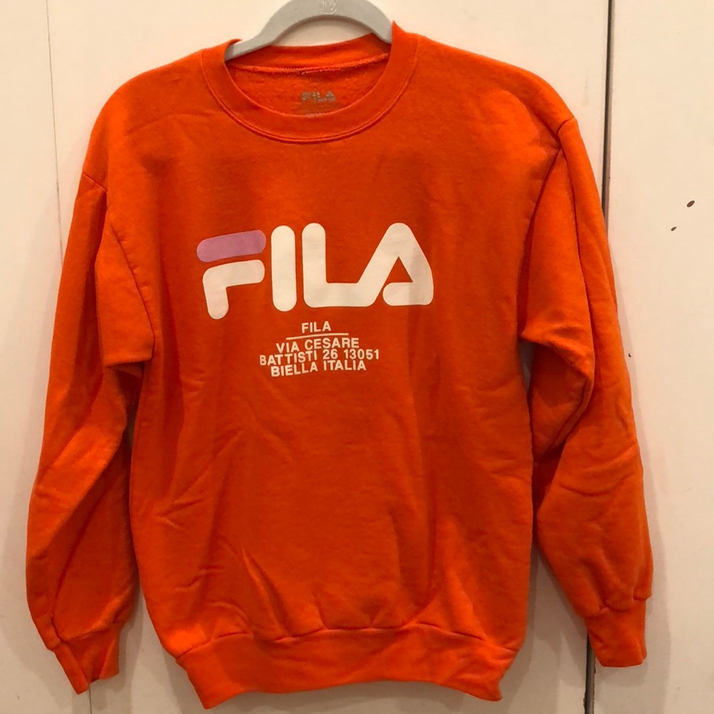 Women’s orange Fila sweatshirt